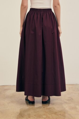 MerWish Poplin Basic Etek BORDO - 3