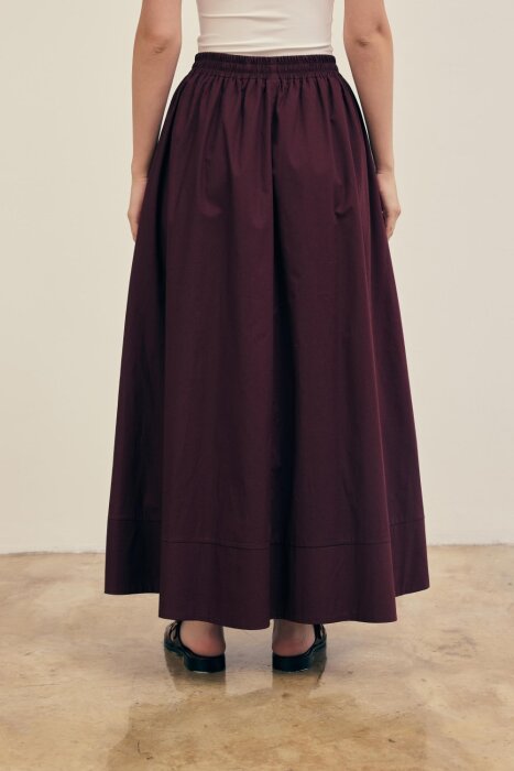 MerWish Poplin Basic Etek BORDO - 3