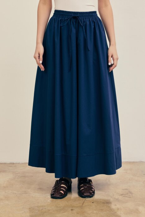 MerWish Poplin Basic Etek LACİVERT - 1