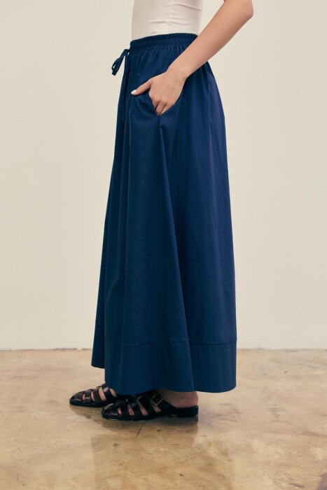 MerWish Poplin Basic Etek LACİVERT - 2