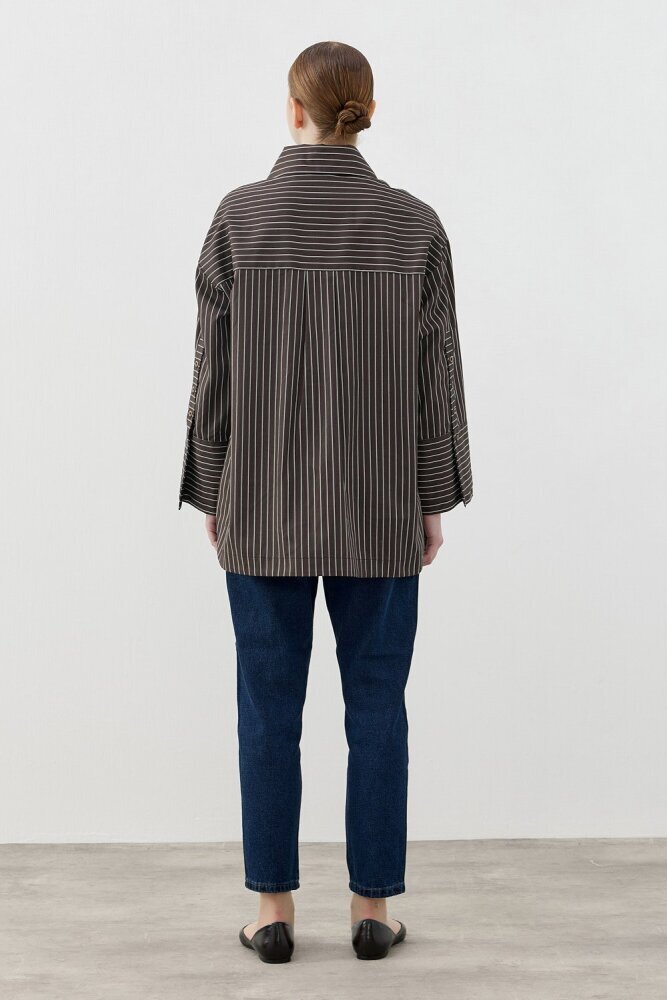 MerWish Poplin Gömlek KAHVERENGİ - 4