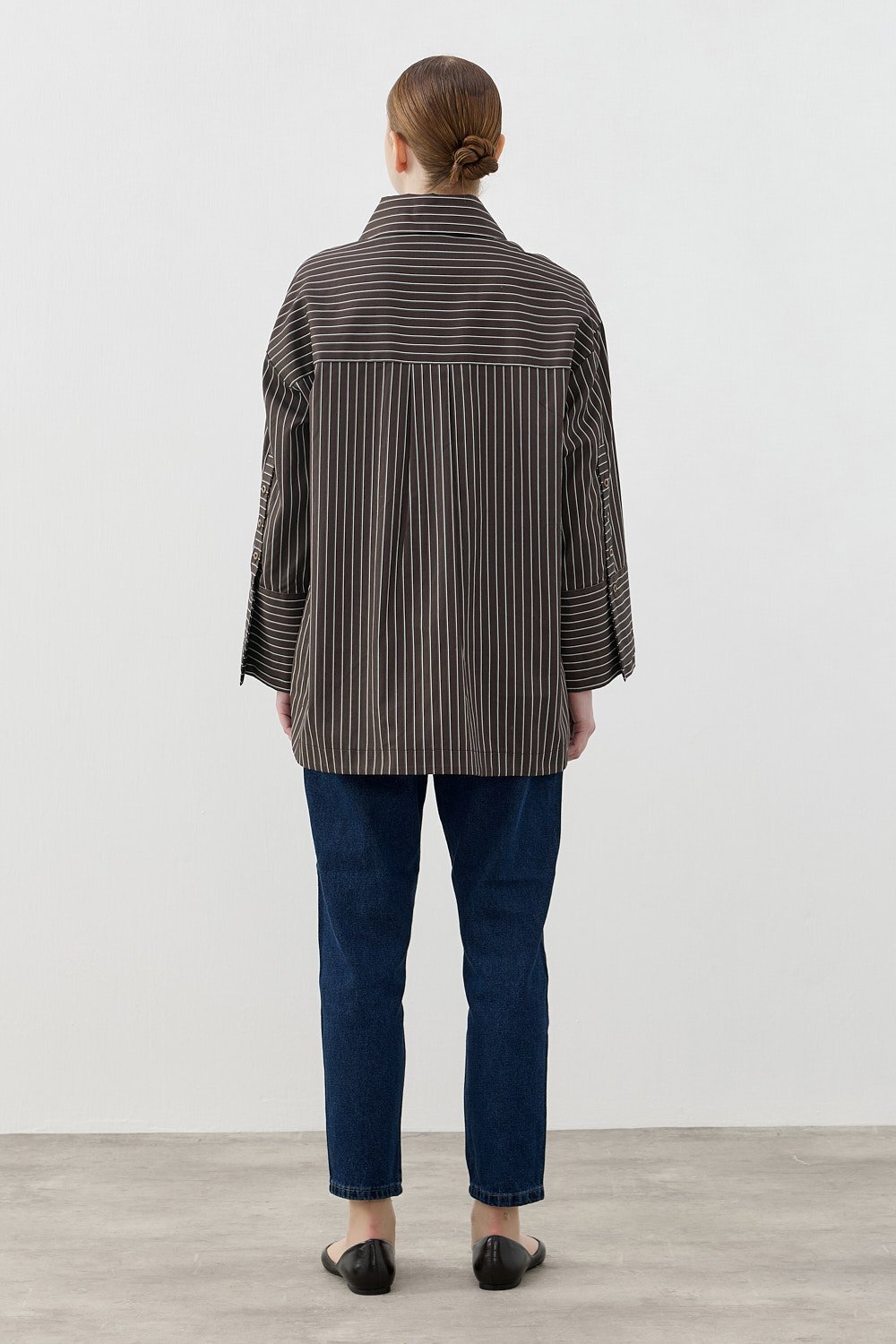 MerWish Poplin Gömlek KAHVERENGİ - 4