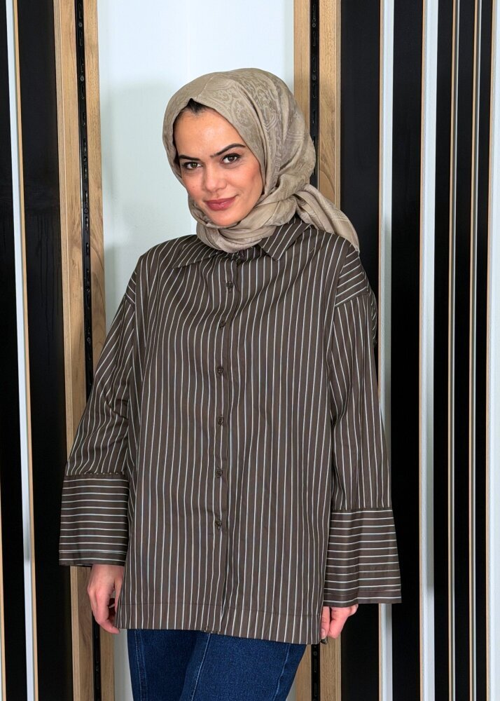 MerWish Poplin Gömlek KAHVERENGİ 