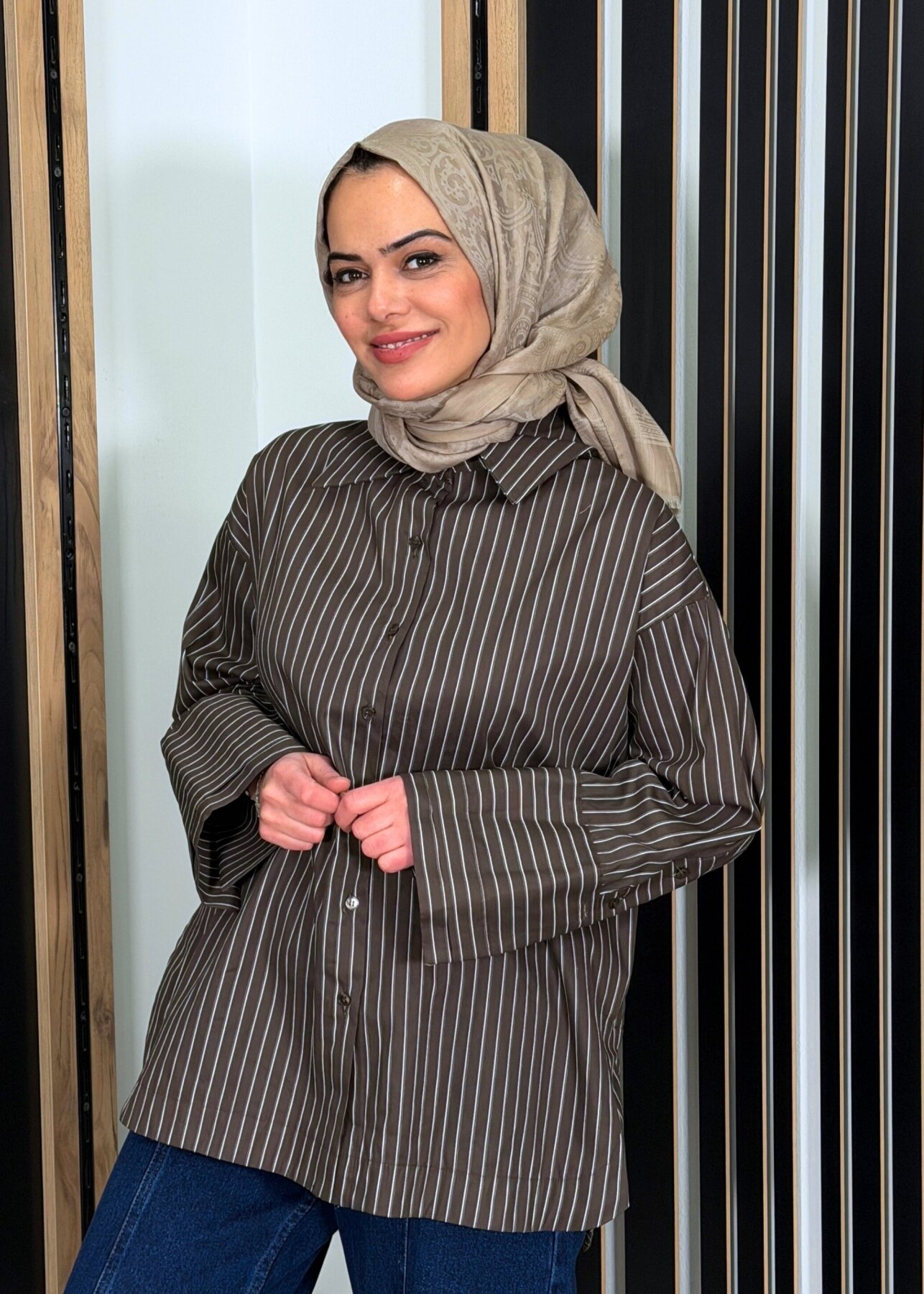 MerWish Poplin Gömlek KAHVERENGİ - 3