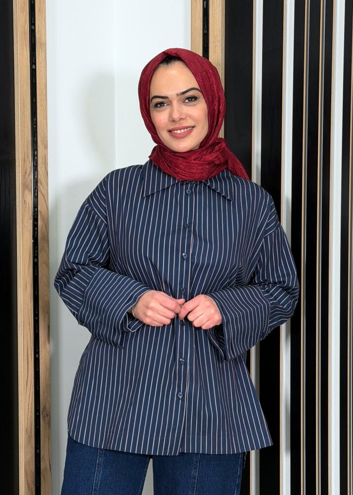 MerWish Poplin Gömlek LACİVERT - 1