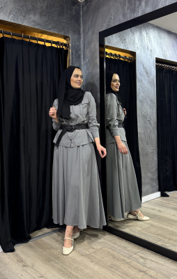 Merwish Safari Etekli Takım GRİ - 4