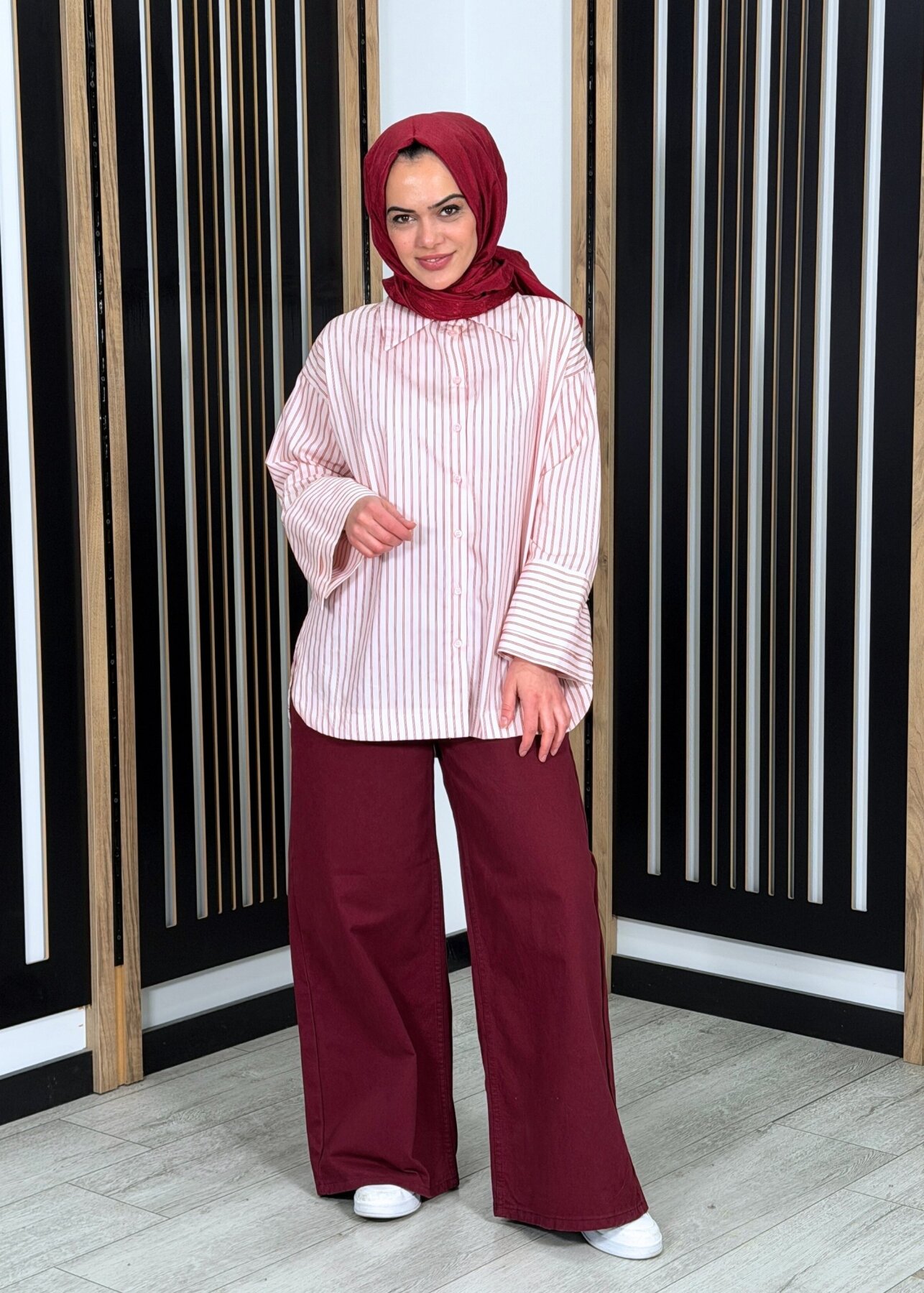 MerWish Salaş Denim BORDO - 1