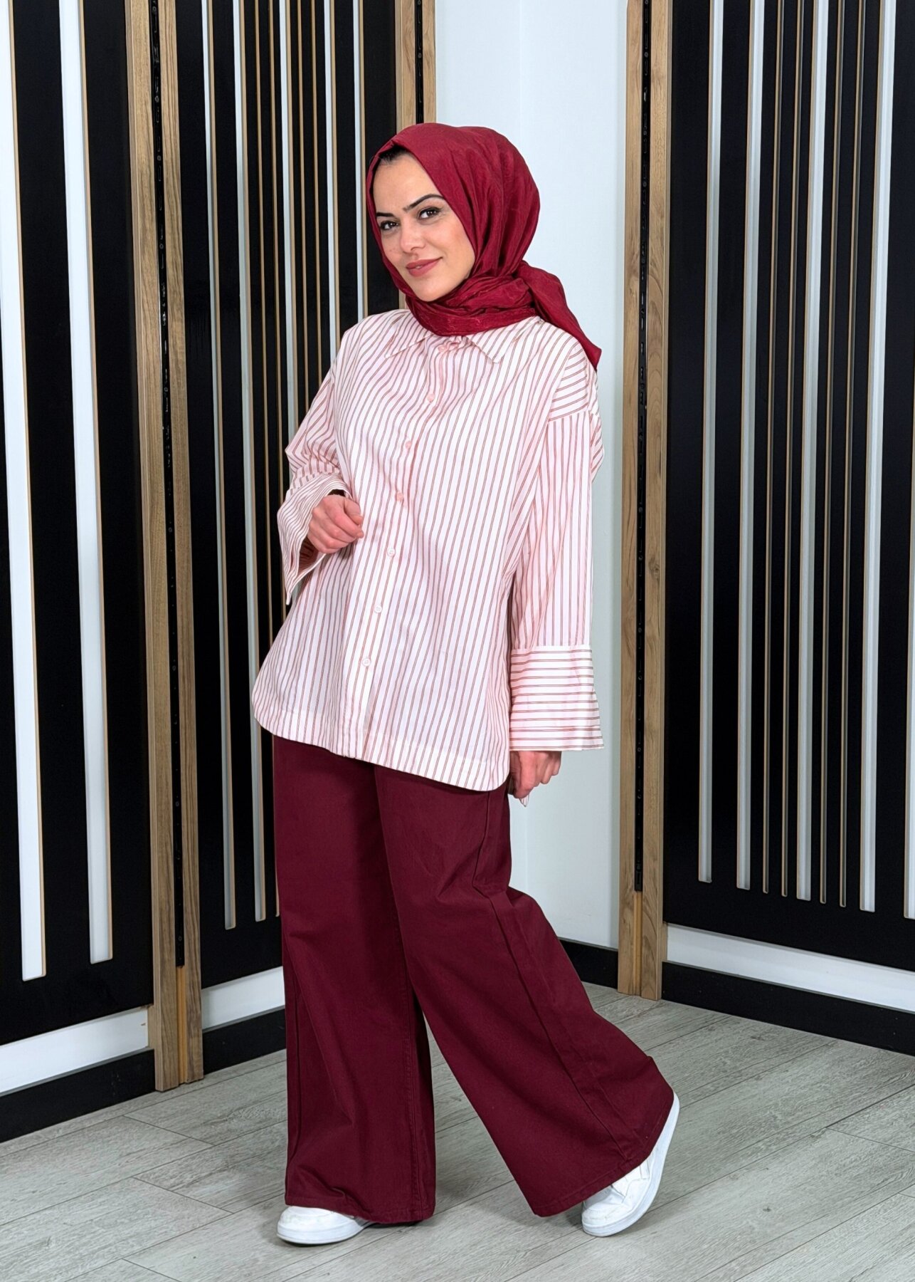 MerWish Salaş Denim BORDO - 2