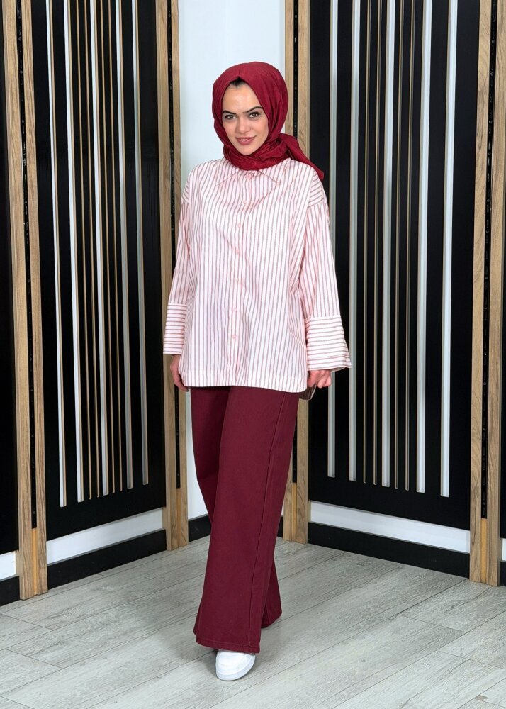 MerWish Salaş Denim BORDO - 3