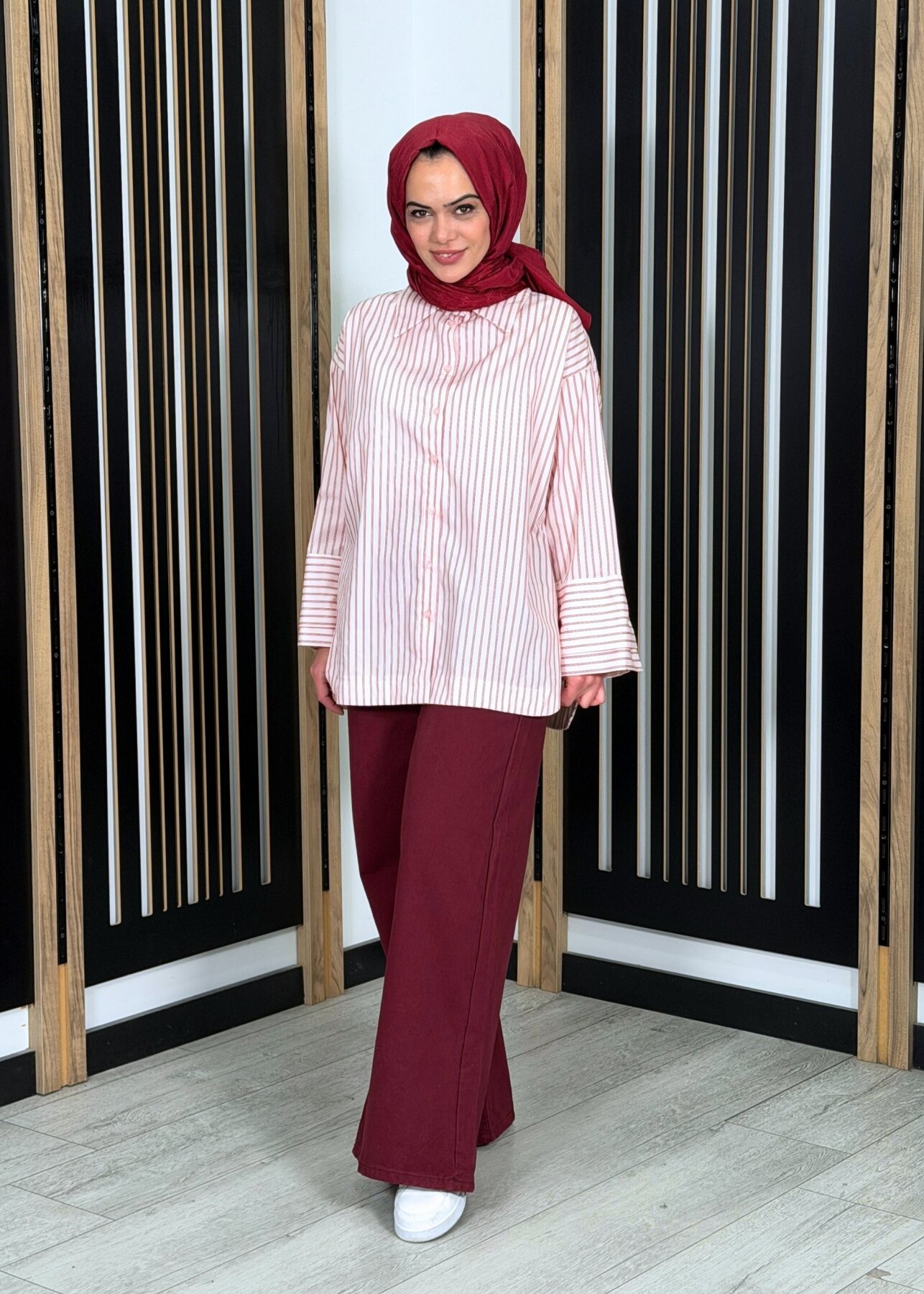 MerWish Salaş Denim BORDO - 3