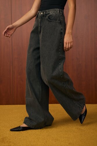 MerWish Salaş Denim Pantolon Koyu Gri - 2