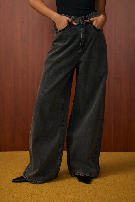 MerWish Salaş Denim Pantolon Koyu Gri - 1
