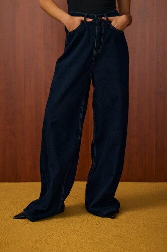 MerWish Salaş Denim Pantolon LACİVERT 