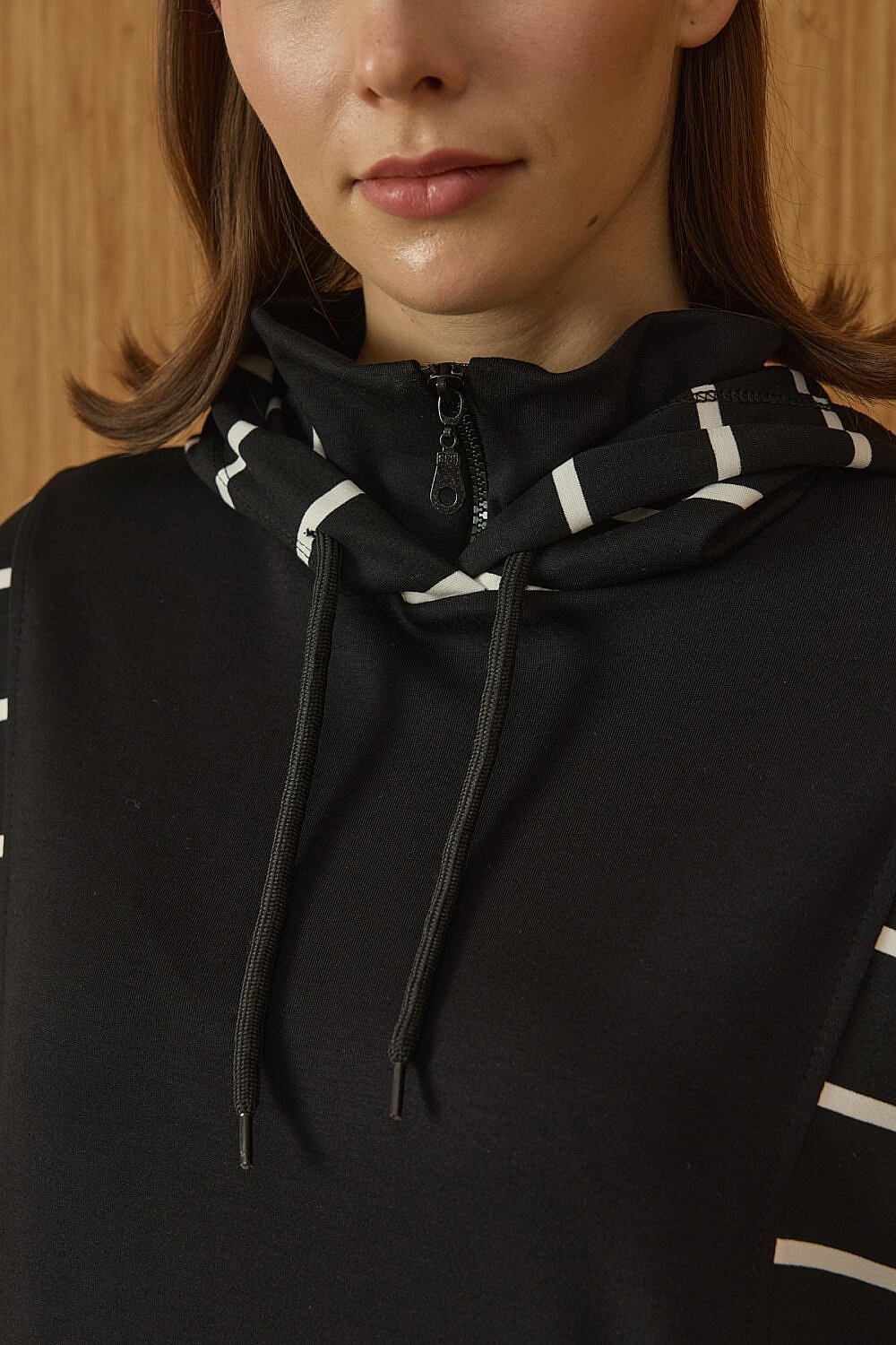 MerWish Soı Çizgili Modal Sweat SİYAH - 5