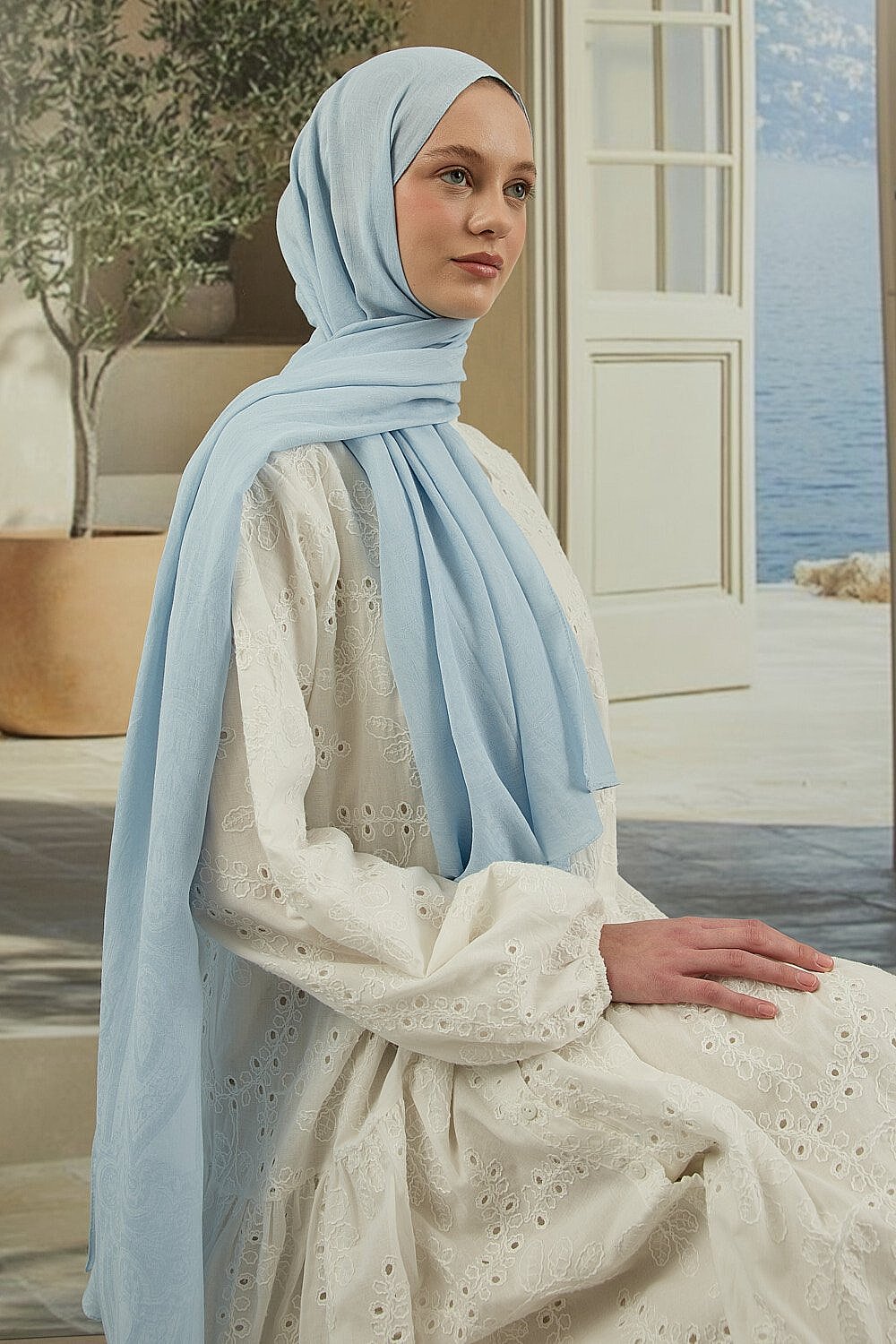 MerWish Soi Elegante Şal BEBE MAVİ - 4