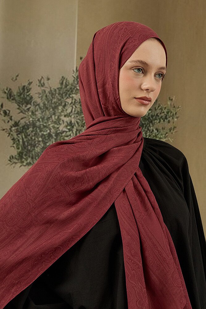 MerWish Soi Elegante Şal BORDO - 3
