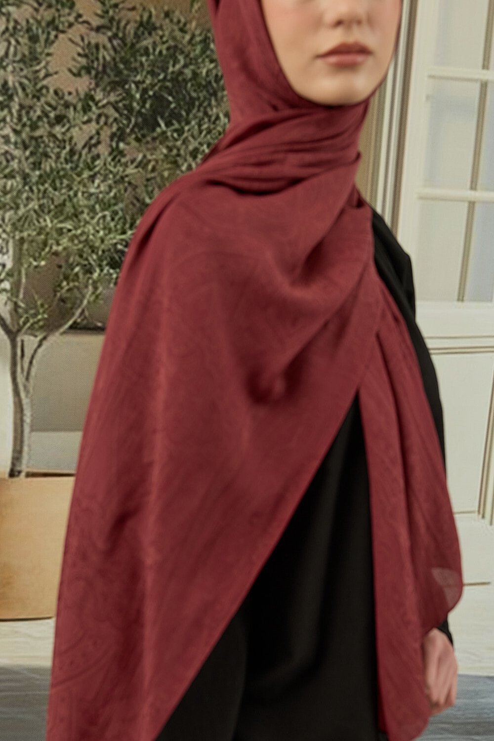 MerWish Soi Elegante Şal BORDO - 4