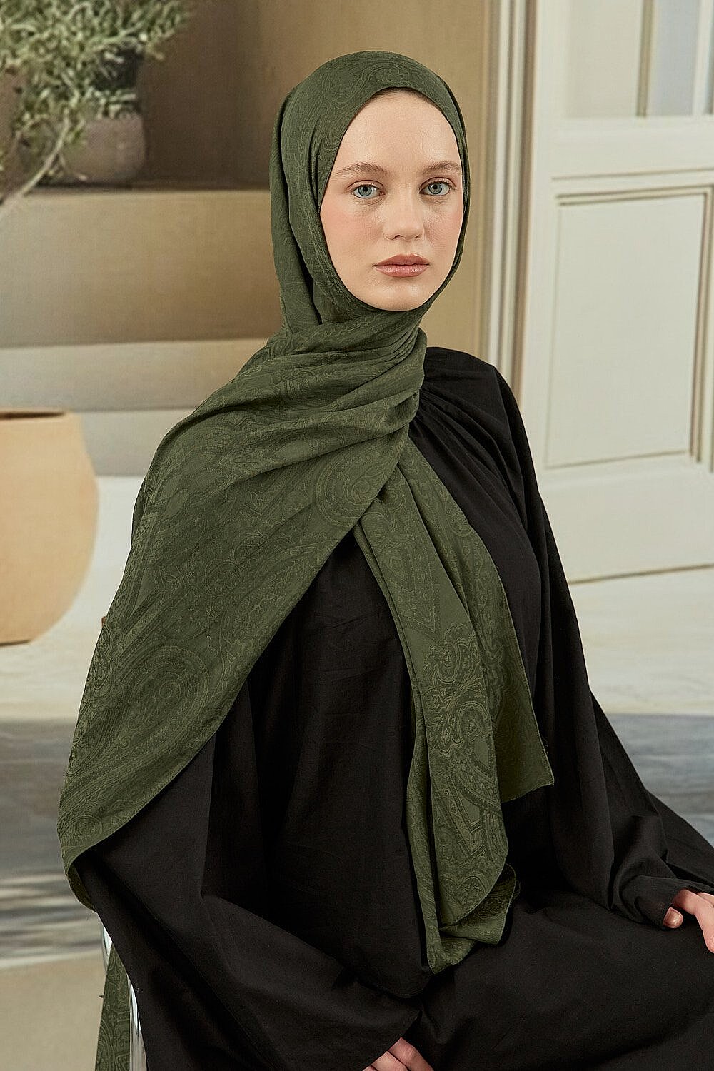 MerWish Soi Elegante Şal HAKİ - 1