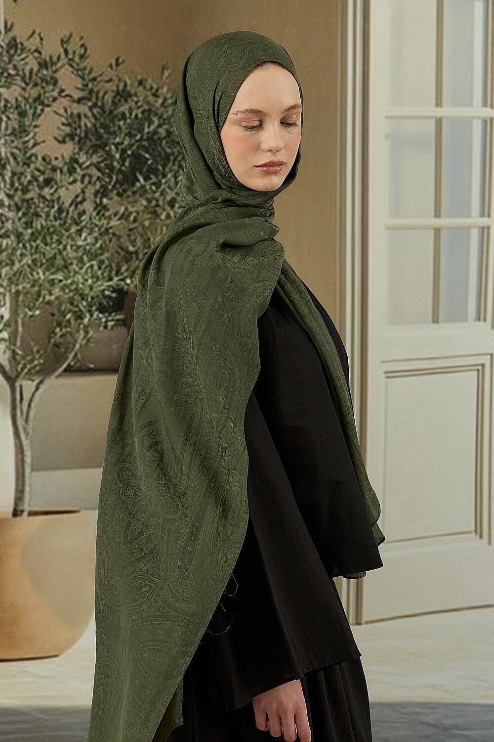 MerWish Soi Elegante Şal HAKİ - 4