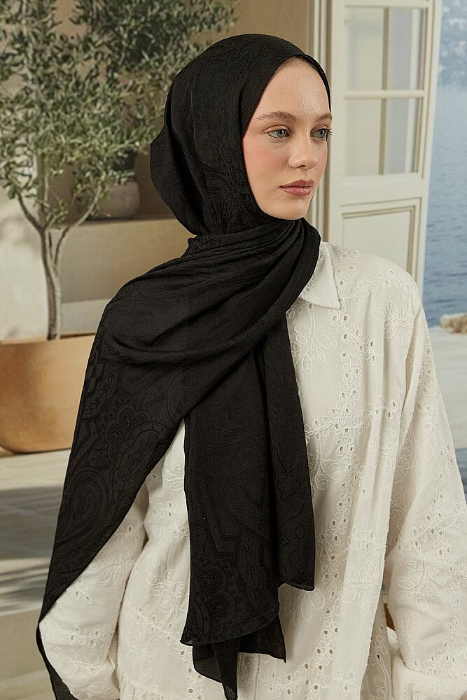 MerWish Soi Elegante Şal SİYAH