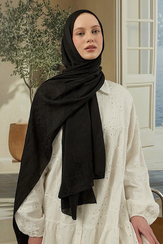 MerWish Soi Elegante Şal SİYAH - 2