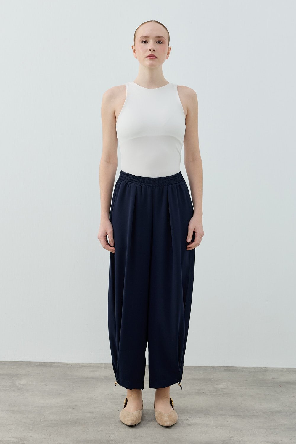 MerWish Spor Krep Pantolon LACİVERT - 1