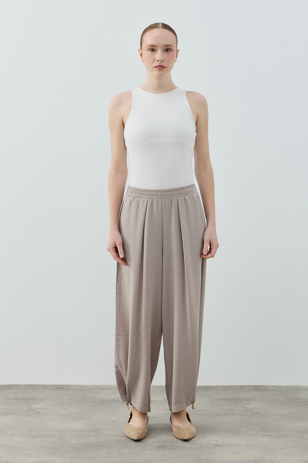 MerWish Spor Krep Pantolon VİZON - 1