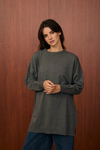 MerWish Venedik Triko Tunik ANTRASİT