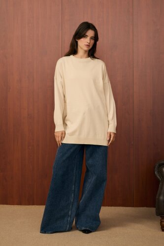 MerWish Venedik Triko Tunik BEJ - 2