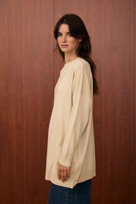 MerWish Venedik Triko Tunik BEJ - 3