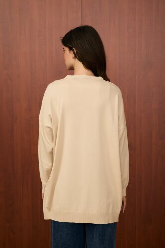 MerWish Venedik Triko Tunik BEJ - 4