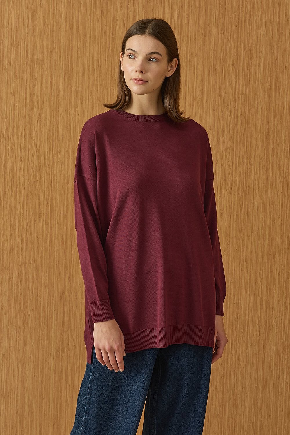 MerWish Venedik Triko Tunik BORDO - 1