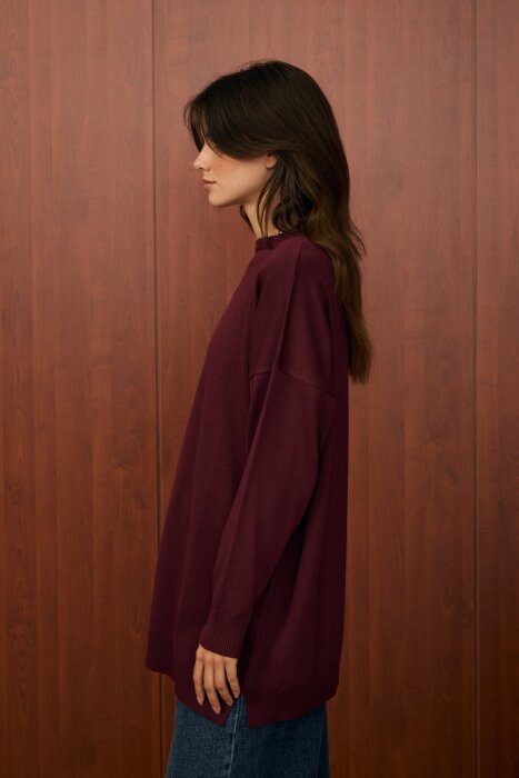 MerWish Venedik Triko Tunik BORDO - 2