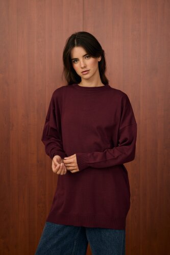 MerWish Venedik Triko Tunik BORDO - 3