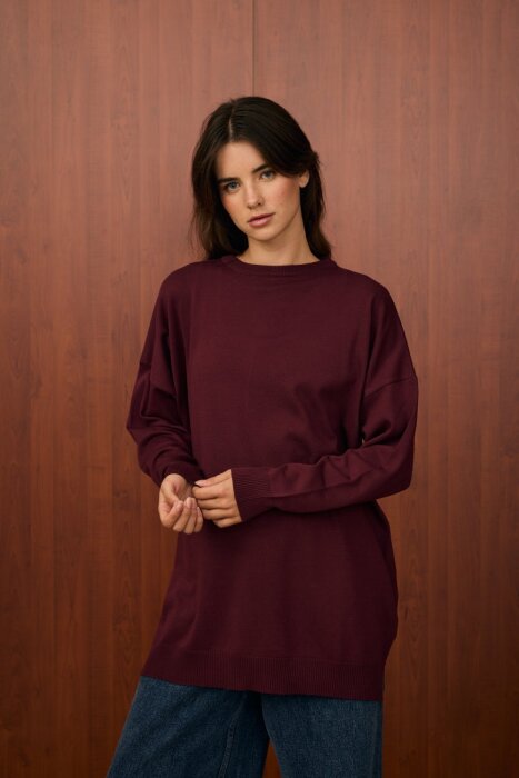 MerWish Venedik Triko Tunik BORDO - 3