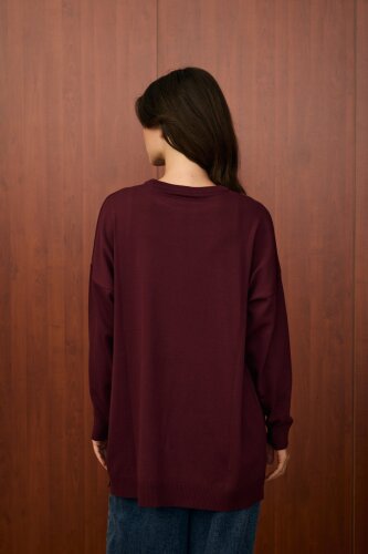 MerWish Venedik Triko Tunik BORDO - 4