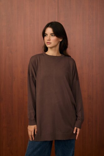 MerWish Venedik Triko Tunik KAHVE