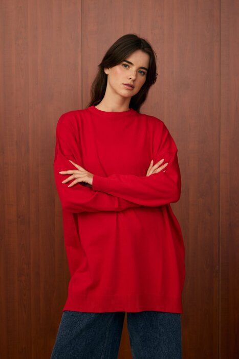 MerWish Venedik Triko Tunik KIRMIZI - 3
