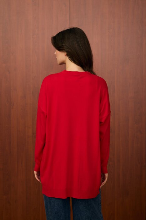 MerWish Venedik Triko Tunik KIRMIZI - 4