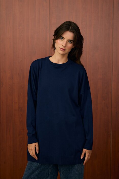 MerWish Venedik Triko Tunik LACİVERT - 3
