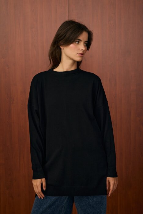 MerWish Venedik Triko Tunik SİYAH - 3