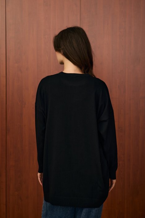 MerWish Venedik Triko Tunik SİYAH - 4