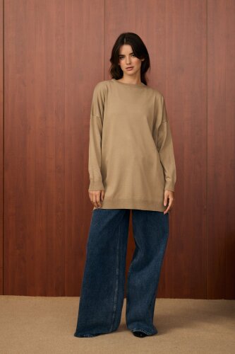 MerWish Venedik Triko Tunik VİZON