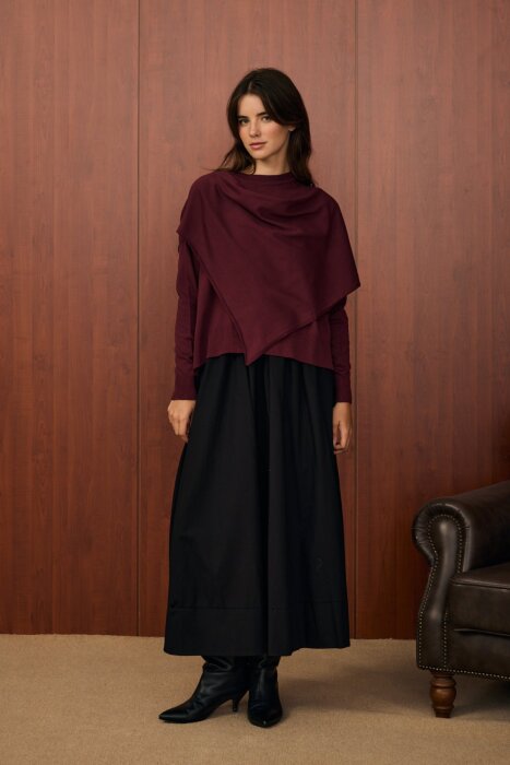 MerWish Venice Şal Triko Tunik BORDO - 1