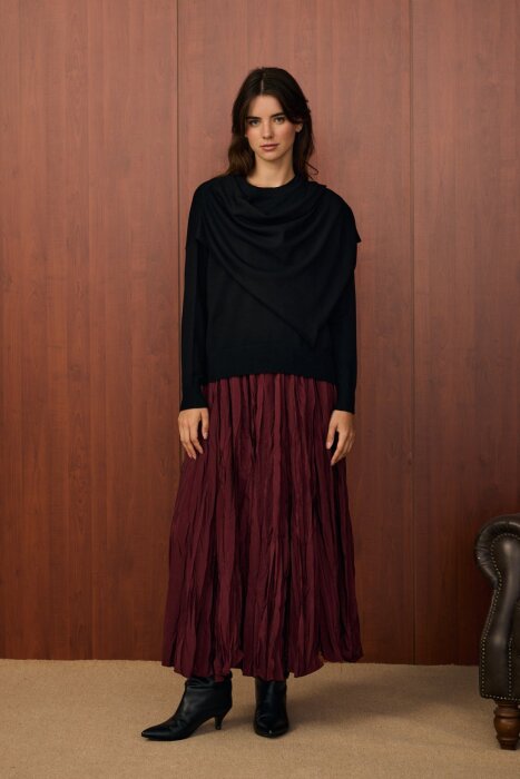 MerWish Venice Şal Triko Tunik SİYAH - 4