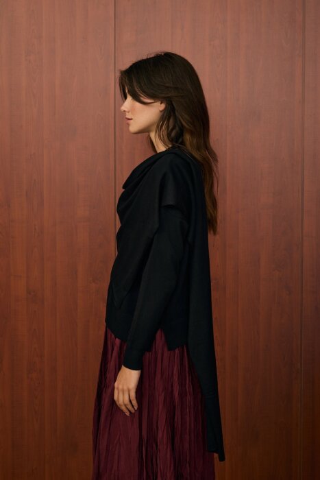 MerWish Venice Şal Triko Tunik SİYAH - 5