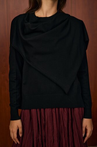 MerWish Venice Şal Triko Tunik SİYAH - 7