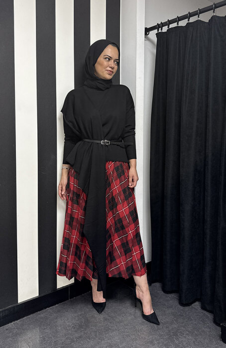 MerWish Venice Şal Triko Tunik SİYAH - 2