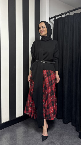 MerWish Venice Şal Triko Tunik SİYAH - 3