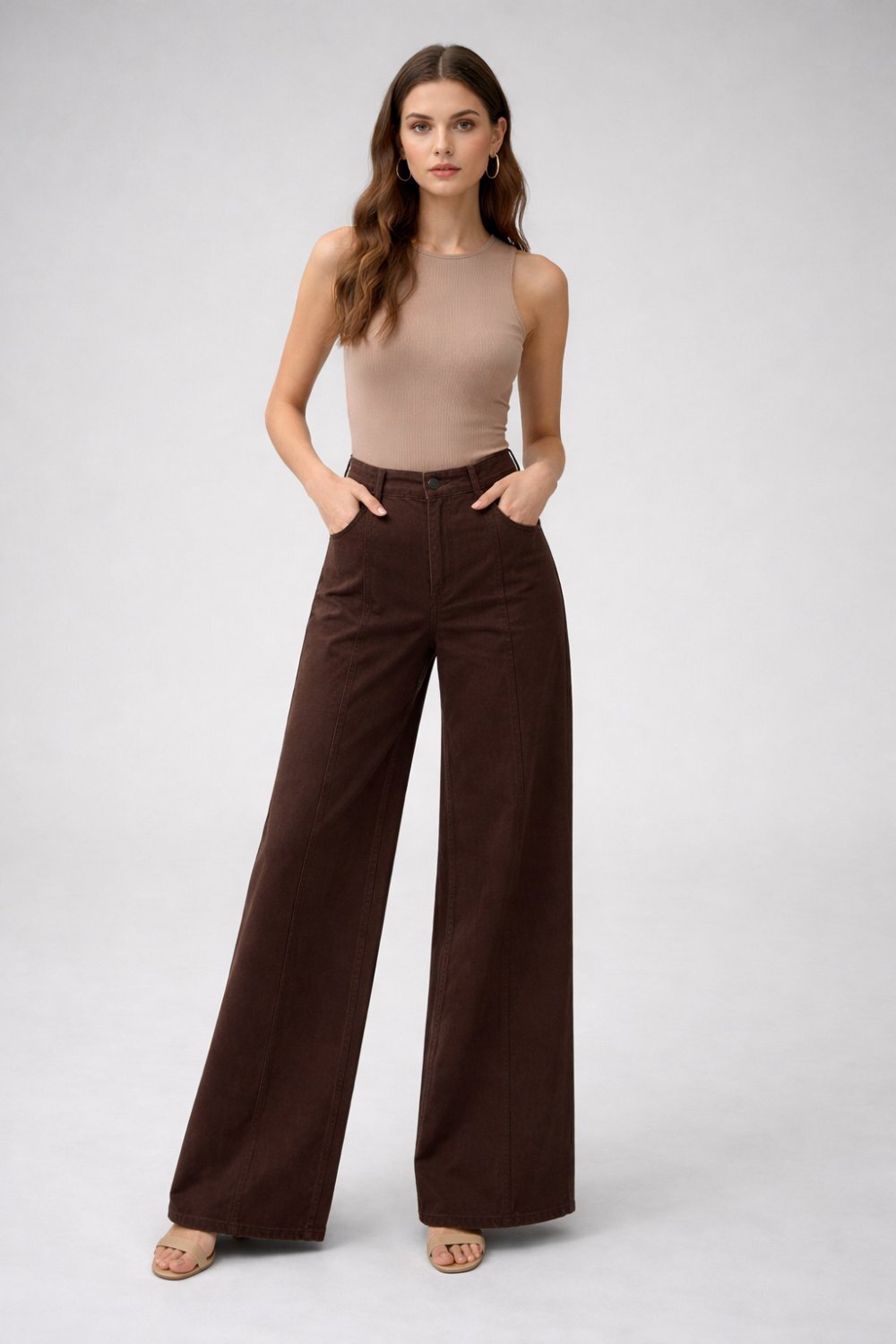 MerWish Western Denim Pantolon KAHVERENGİ - 1